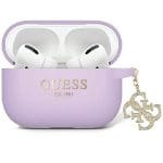 Guess GUAP2LECG4U Purple Liquid Silicone Glitter Triangle Charm Kryt AirPods Pro 2