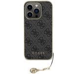 Guess GUHCP15LGF4GGR Grey Hardcase 4G Charms Collection Kryt iPhone 15 Pro