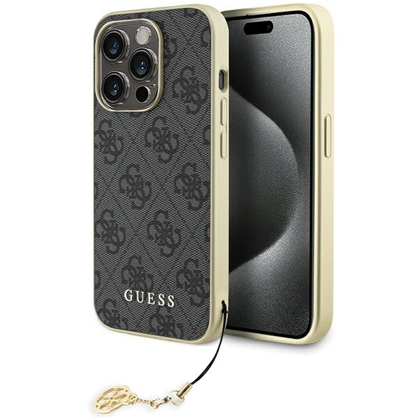 Guess GUHCP15LGF4GGR Grey Hardcase 4G Charms Collection Kryt iPhone 15 Pro
