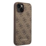 Guess GUHCP15MG4GFBR Brown Hardcase 4G Metal Gold Logo Kryt iPhone 15 Plus