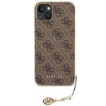 Guess GUHCP15MGF4GBR Brown Hardcase 4G Charms Collection Kryt iPhone 15 Plus