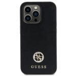 Guess GUHCP15MPS4DGPK Black Hardcase Strass Metal Logo Kryt iPhone 15 Plus