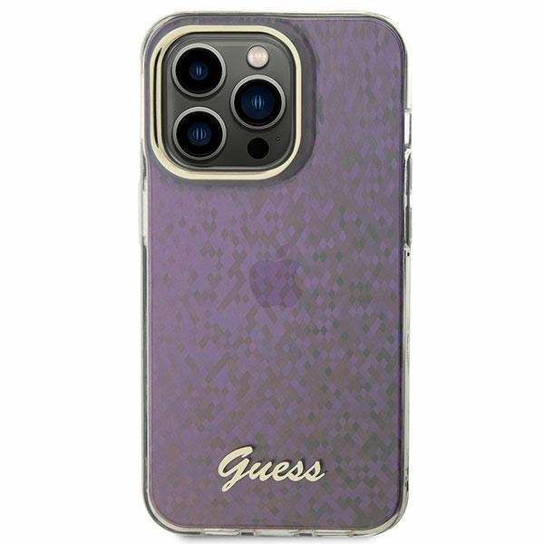 Guess GUHCP15SHDECMP Pink Hardcase IML Faceted Mirror Disco Iridescent Kryt iPhone 15
