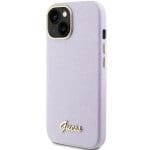 Guess GUHCP15SPGMCSL Lilac Hardcase Glitter Glossy Script Kryt iPhone 15