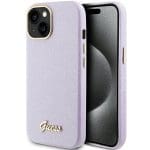 Guess GUHCP15SPGMCSL Lilac Hardcase Glitter Glossy Script Kryt iPhone 15