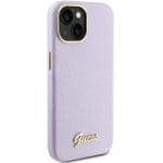 Guess GUHCP15SPGMCSL Lilac Hardcase Glitter Glossy Script Kryt iPhone 15