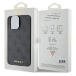 Guess GUHCP15XG4GFGR Grey Hardcase 4G Metal Gold Logo Kryt iPhone 15 Pro Max
