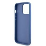 Guess GUHCP15XP4TDPB Blue Hardcase Leather 4G Triangle Strass Kryt iPhone 15 Pro Max