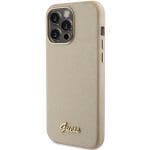 Guess GUHCP15XPGMCSD Light Gold Hardcase Glitter Glossy Script Kryt iPhone 15 Pro Max