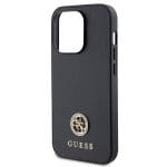 Guess GUHCP15XPS4DGPK Black Hardcase Strass Metal Logo Kryt iPhone 15 Pro Max