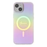 Guess GUHMP15MHITSP Pink Hardcase IML Iridescent MagSafe Kryt iPhone 15 Plus