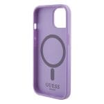 Guess GUHMP15SPSAHMCU Purple Hardcase Saffiano MagSafe Kryt iPhone 15