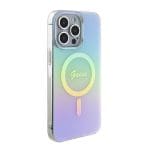 Guess GUHMP15XHITSQ Turquoise Hardcase IML Iridescent MagSafe Kryt iPhone 15 Pro Max