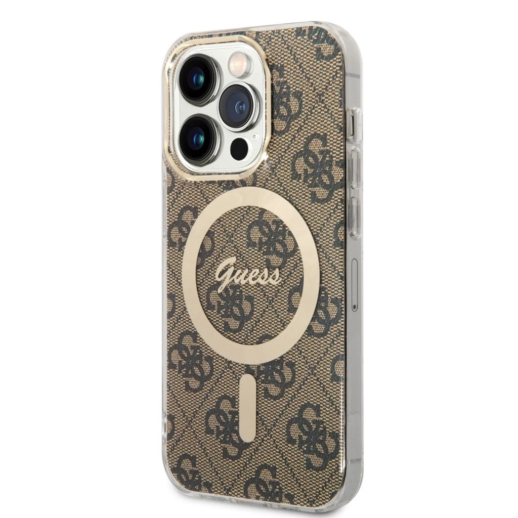Guess IML 4G MagSafe Brown Kryt iPhone 15 Pro