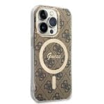 Guess IML 4G MagSafe Brown Kryt iPhone 15 Pro