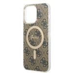 Guess IML 4G MagSafe Brown Kryt iPhone 15 Pro Max