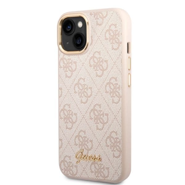 Guess PC/TPU 4G Metal Camera Outline Pink Kryt iPhone 14