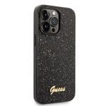 Guess PC/TPU Glitter Flakes Metal Logo Black Kryt iPhone 14 Pro Max