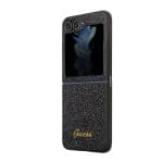 Guess PC/TPU Glitter Flakes Metal Logo Black Kryt Samsung Galaxy Z Flip 5