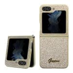 Guess PC/TPU Glitter Flakes Metal Logo Gold Kryt Samsung Galaxy Z Flip 5