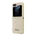 Guess PC/TPU Glitter Flakes Metal Logo Gold Kryt Samsung Galaxy Z Flip 5