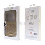 Guess PC/TPU Glitter Flakes Metal Logo Gold Kryt Samsung Galaxy Z Flip 5