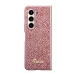 Guess PC/TPU Glitter Flakes Metal Logo Pink Kryt Samsung Galaxy Z Fold 5