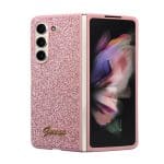 Guess PC/TPU Glitter Flakes Metal Logo Pink Kryt Samsung Galaxy Z Fold 5