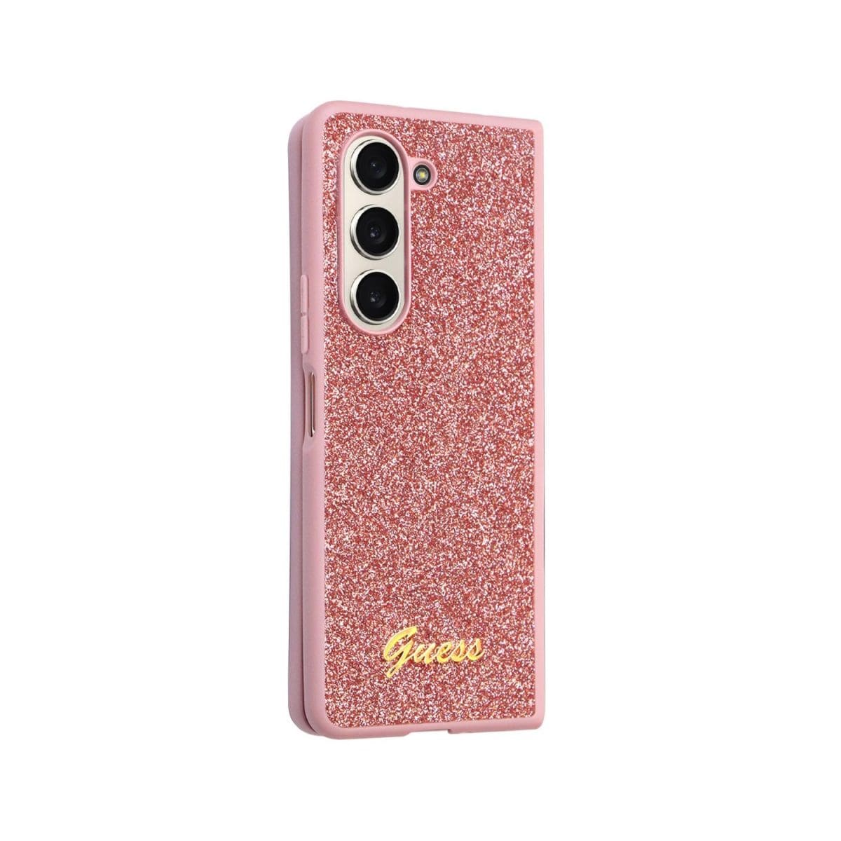 Guess PC/TPU Glitter Flakes Metal Logo Pink Kryt Samsung Galaxy Z Fold 5