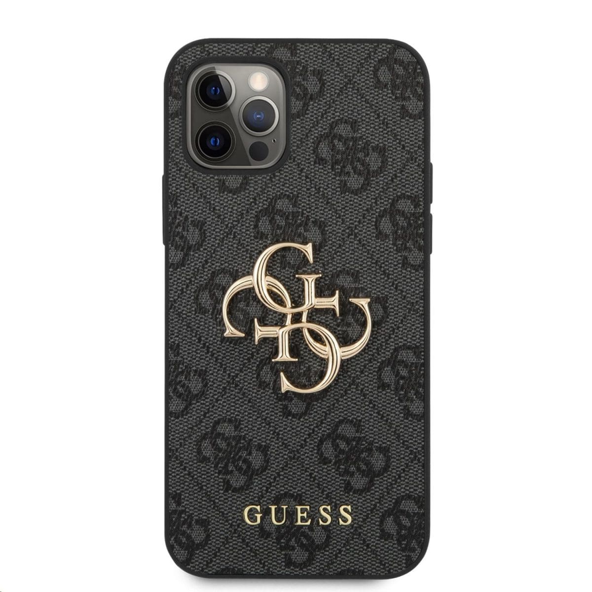 Guess PU 4G Metal Logo Grey Kryt iPhone 12/12 Pro