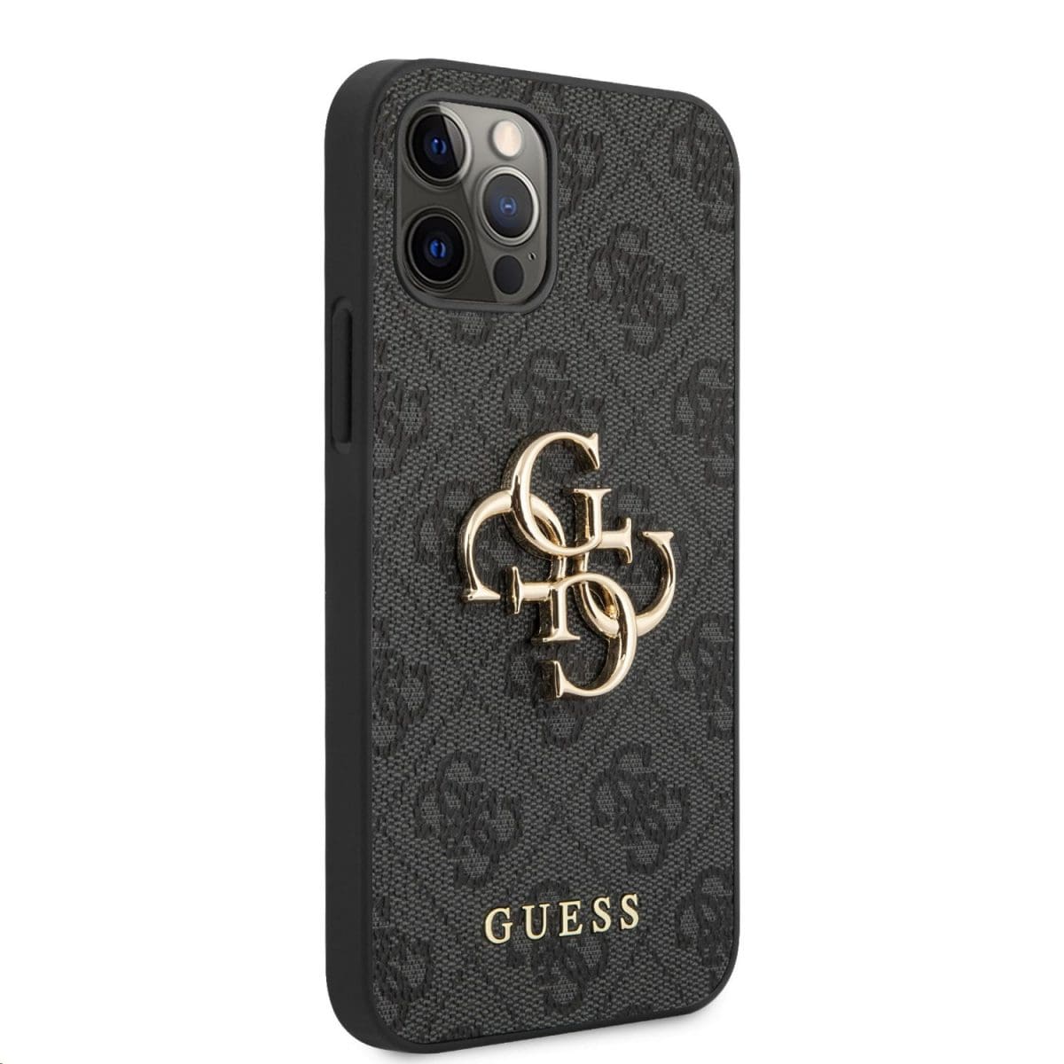 Guess PU 4G Metal Logo Grey Kryt iPhone 12/12 Pro