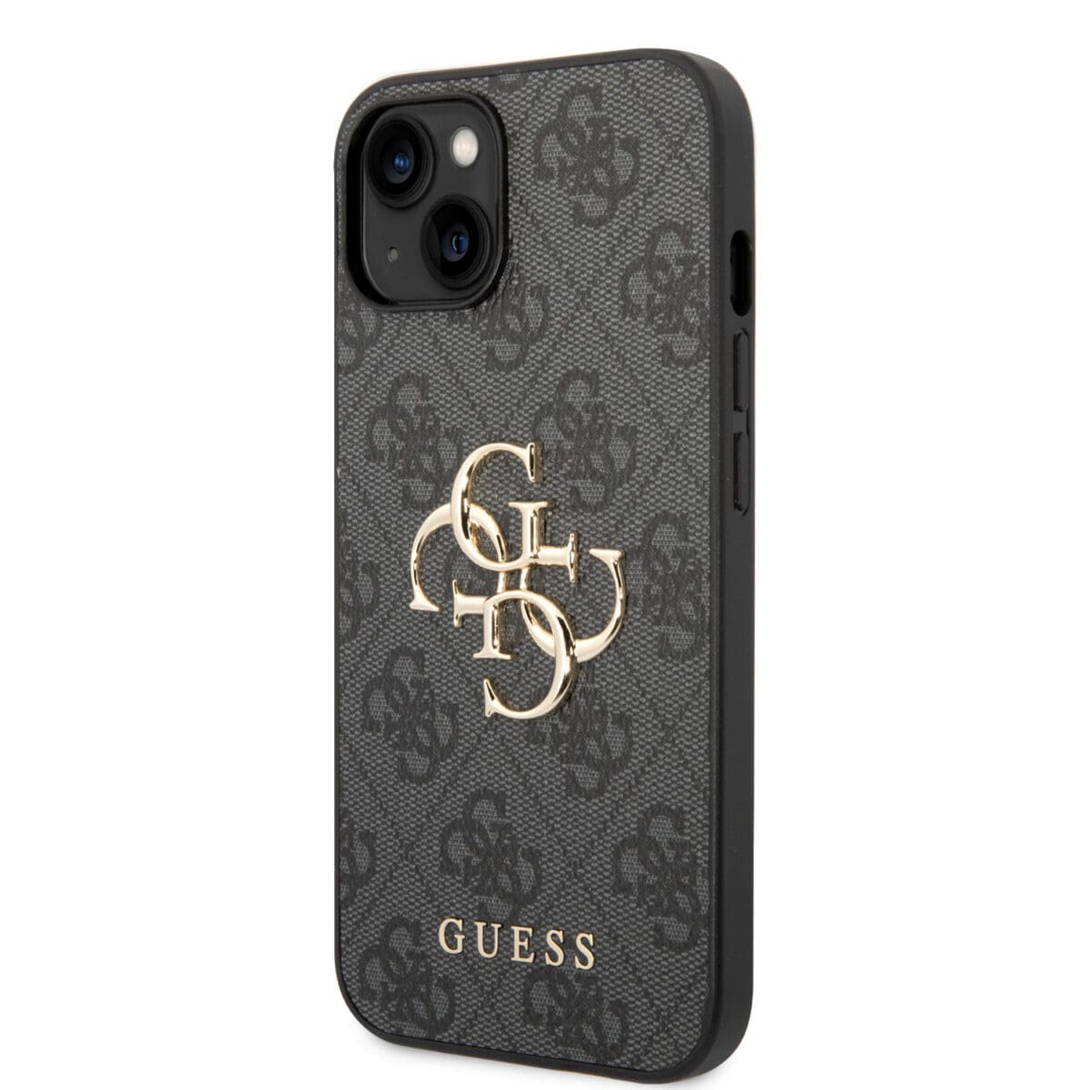 Guess PU 4G Metal Logo Grey Kryt iPhone 15 Plus