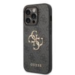 Guess PU 4G Metal Logo Grey Kryt iPhone 15 Pro Max