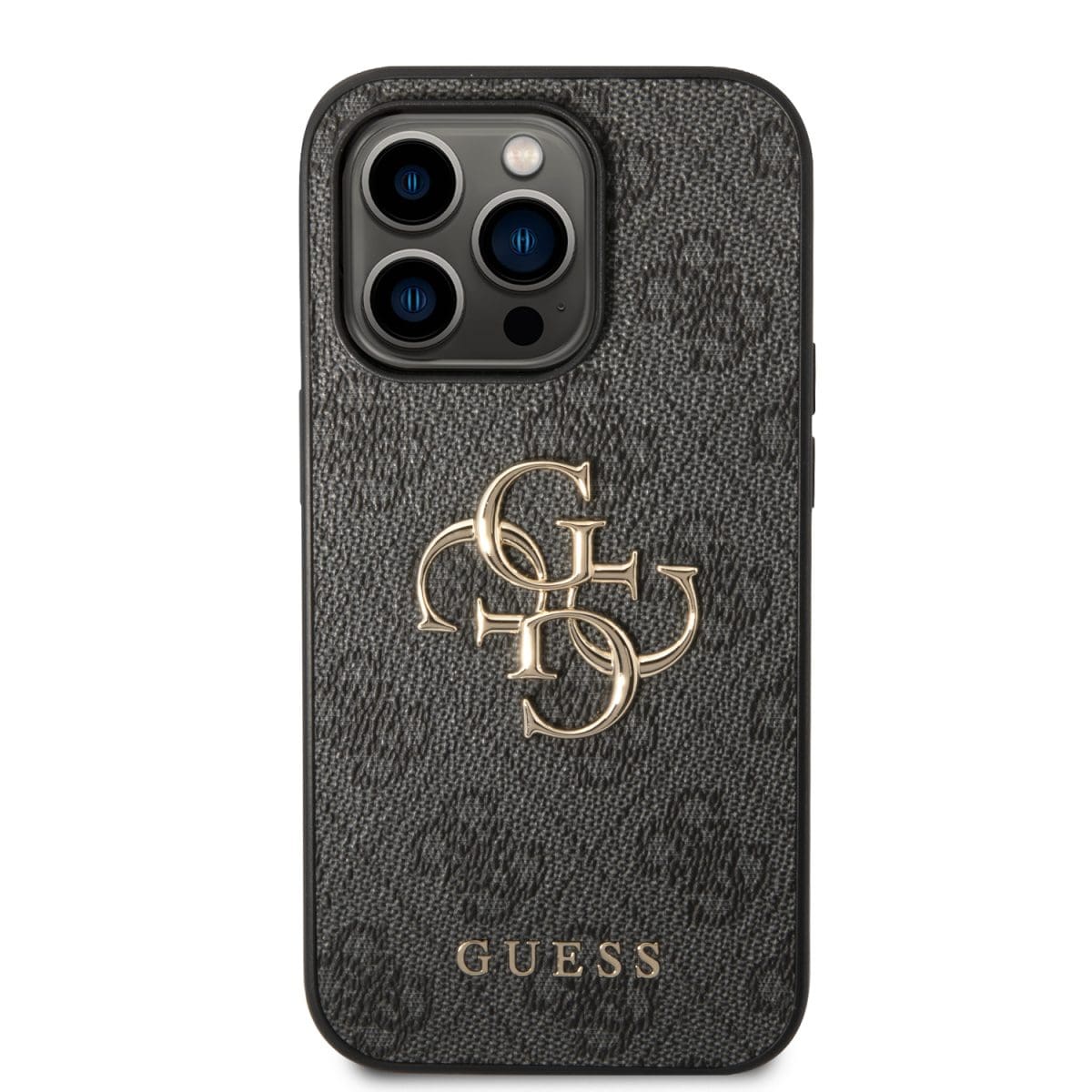 Guess PU 4G Metal Logo Grey Kryt iPhone 15 Pro Max