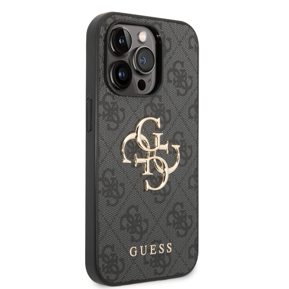 Guess PU 4G Metal Logo Grey Kryt iPhone 15 Pro Max