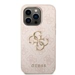 Guess PU 4G Metal Logo Pink Kryt iPhone 14 Pro Max