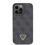 Guess PU 4G Strass Triangle Metal Logo Black Kryt iPhone 15 Pro Max