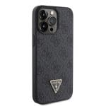 Guess PU 4G Strass Triangle Metal Logo Black Kryt iPhone 15 Pro Max