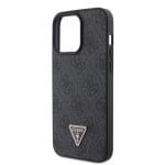 Guess PU 4G Strass Triangle Metal Logo Black Kryt iPhone 15 Pro Max