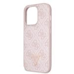 Guess PU 4G Strass Triangle Metal Logo Pink Crossbody Popruh + Kryt iPhone 15 Pro Max