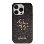 Guess PU Fixed Glitter 4G Metal Logo Black Kryt iPhone 15 Pro Max