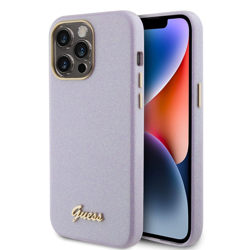 Guess PU Glitter Full Wrapped Lilac Kryt iPhone 15 Pro Max