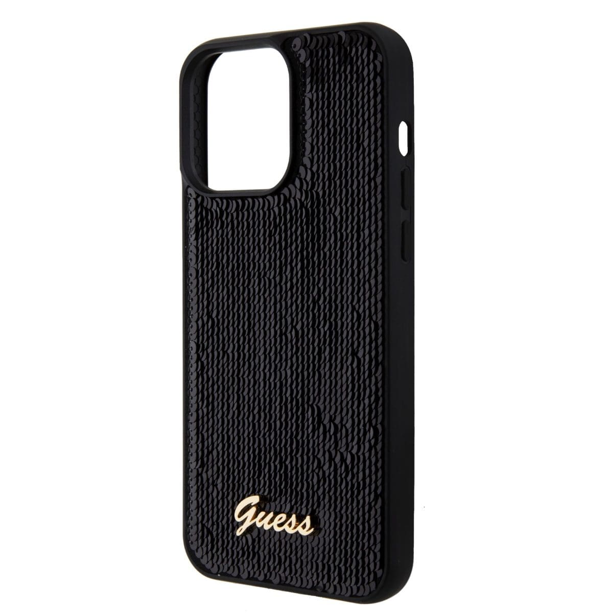 Guess Sequin Script Logo Black Kryt iPhone 15 Pro