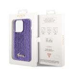 Guess Sequin Script Logo Purple Kryt iPhone 14 Pro