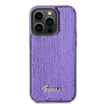 Guess Sequin Script Logo Purple Kryt iPhone 15 Pro