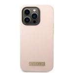 Guess Silicone Metal Logo MagSafe Pink Kryt iPhone 14 Pro