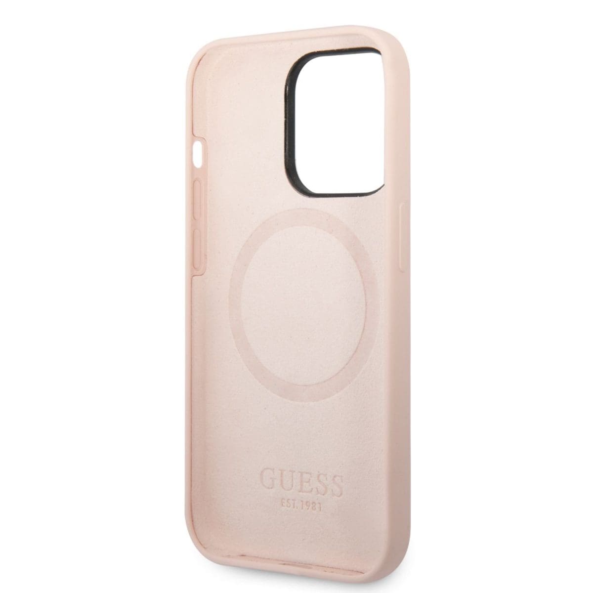 Guess Silicone Metal Logo MagSafe Pink Kryt iPhone 14 Pro Max