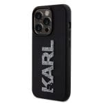 Karl Lagerfeld 3D Rubber Glitter Logo Karl Black Kryt iPhone 15 Pro