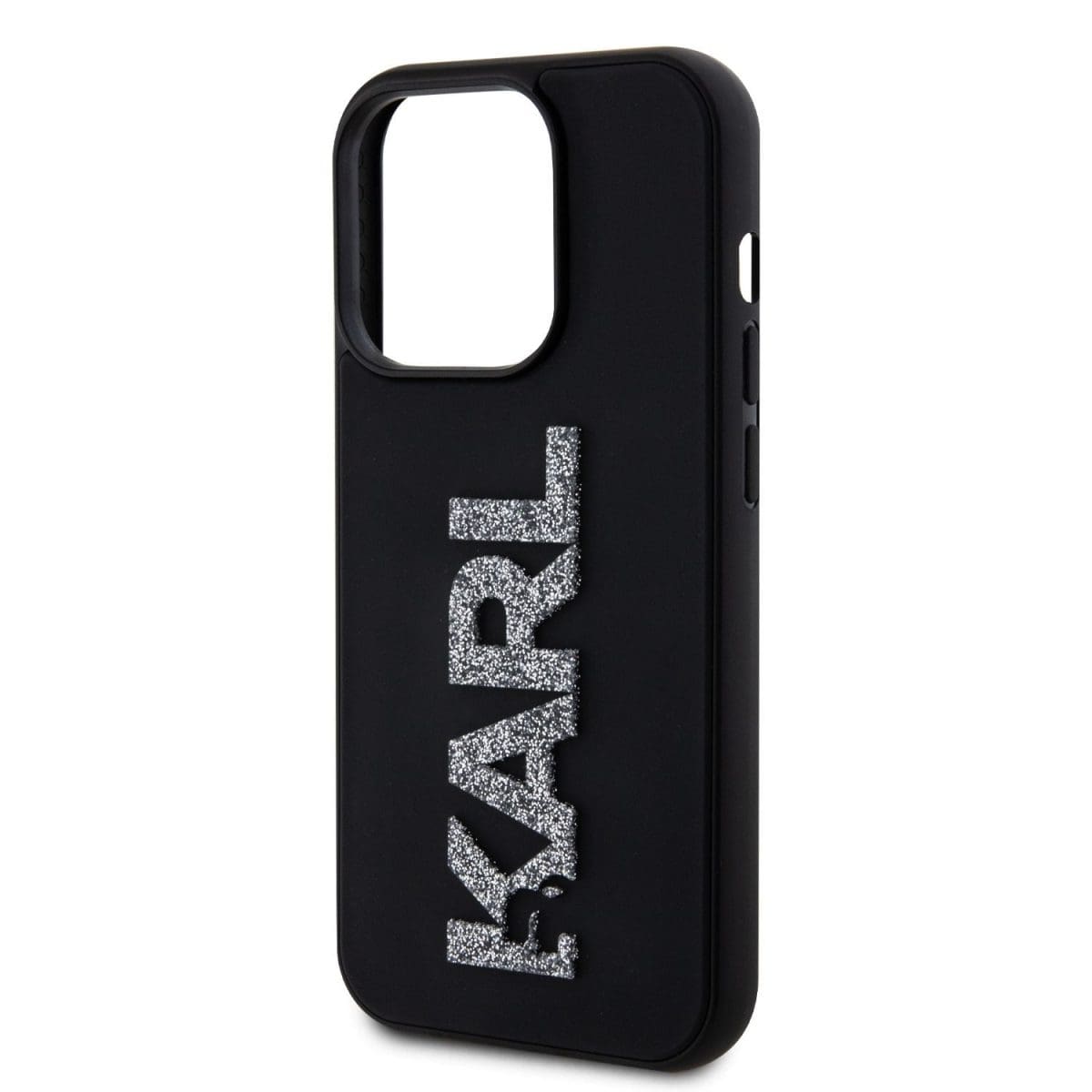 Karl Lagerfeld 3D Rubber Glitter Logo Karl Black Kryt iPhone 15 Pro Max