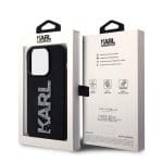 Karl Lagerfeld 3D Rubber Glitter Logo Karl Black Kryt iPhone 15 Pro Max